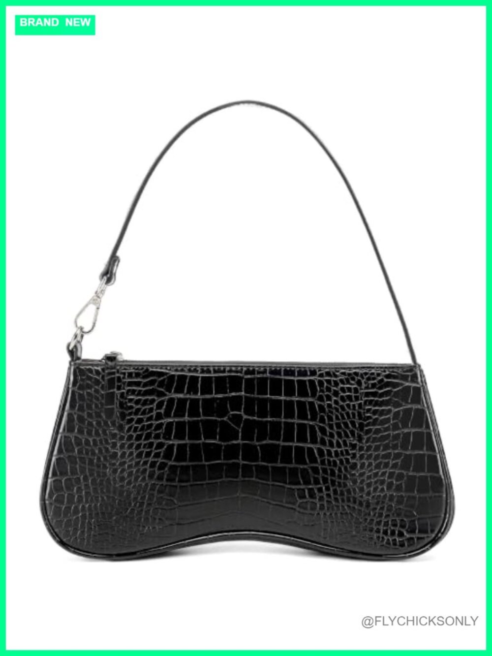 Faux Leather Crocodile Shoulder Purse Small Clutch for Women